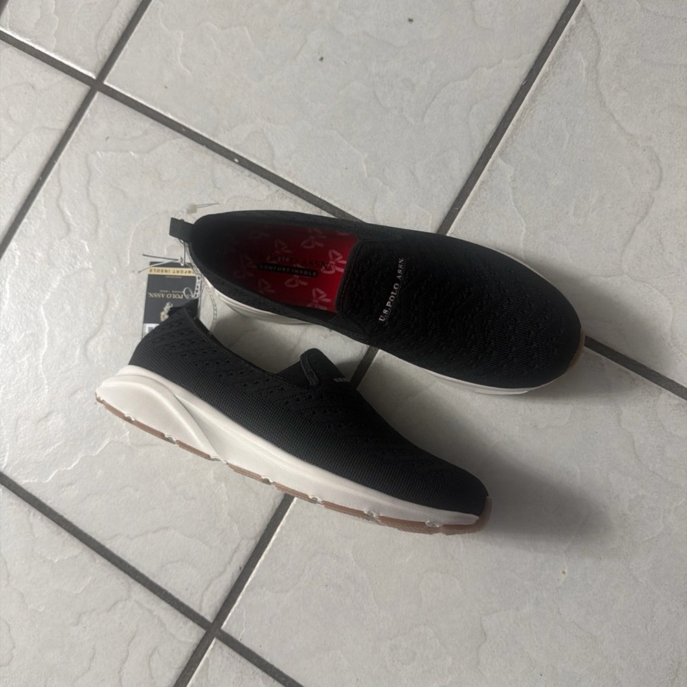 Women's Size 11 US Polo Assn. Slip-on Comfort Insole Casual Shoes Black New